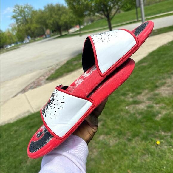 Chicago Bulls Team Pattern Gel Slide Sandals Men’s Size 9/10‎ Red - Picture 10 of 16